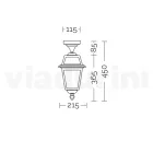 Lanterna de tavan de gradina din aluminiu antracit si sticla sablata - Elric Viadurini