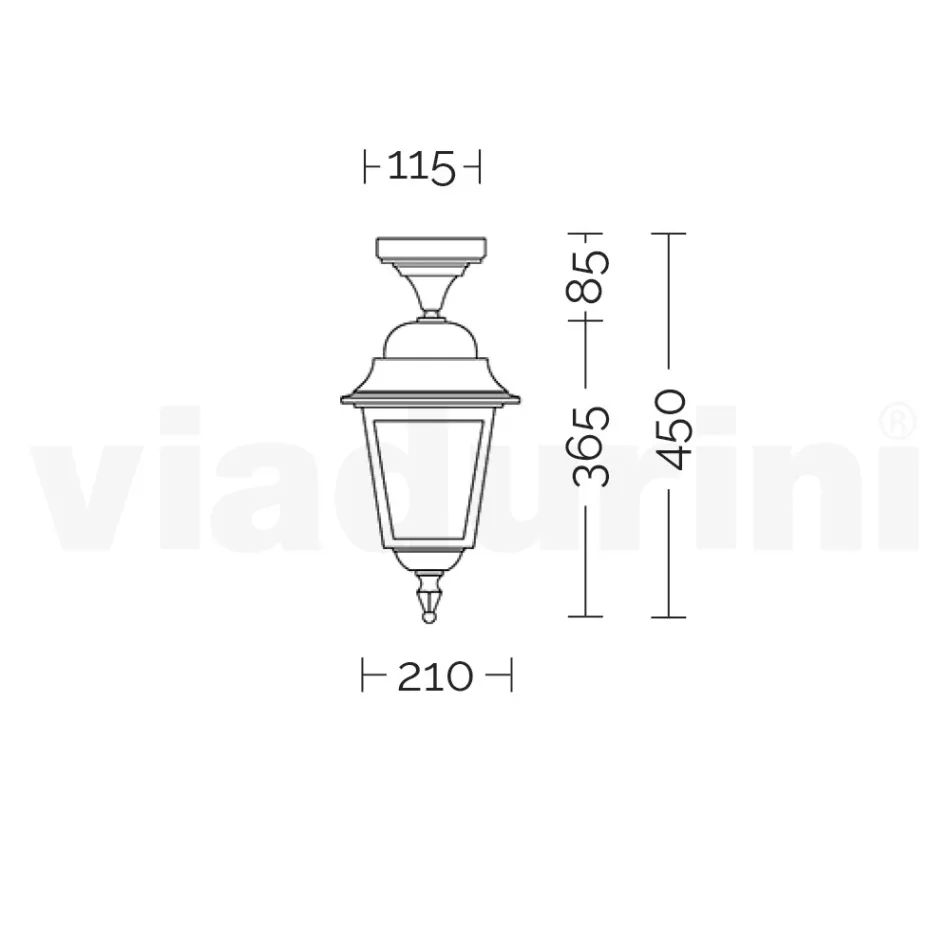 Lanternă de tavan din aluminiu turnat sub presiune și difuzor din sticlă - Scintilla Viadurini