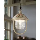 Lanternă de exterior cu suspendare din aluminiu pictat manual - Bari Viadurini