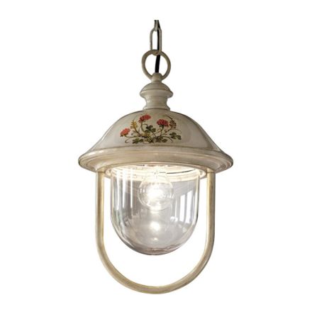 Lanternă de exterior cu suspendare din aluminiu pictat manual - Bari Viadurini