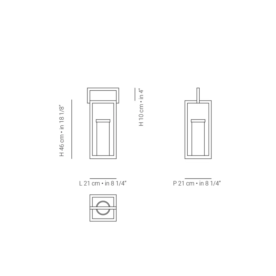 Lanternă de exterior cu structură din aluminiu negru Made in Italy - Eve Viadurini