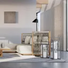 Lanternă de exterior cu structură din aluminiu negru Made in Italy - Eve Viadurini