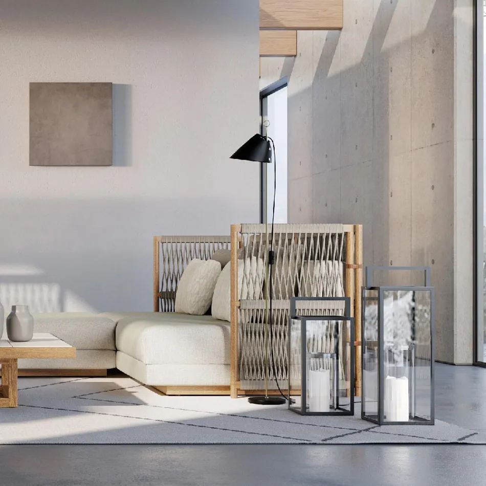 Lanternă de exterior cu structură din aluminiu negru Made in Italy - Eve Viadurini