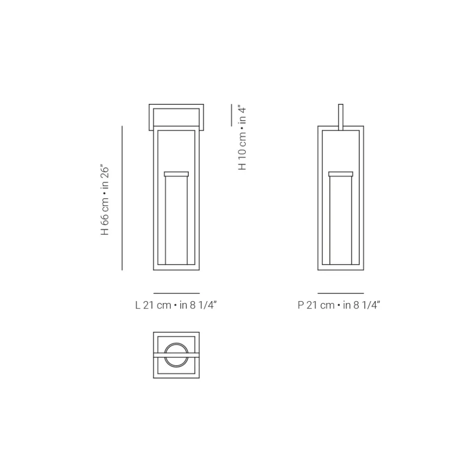 Lanternă de exterior cu structură din aluminiu negru Made in Italy - Eve Viadurini