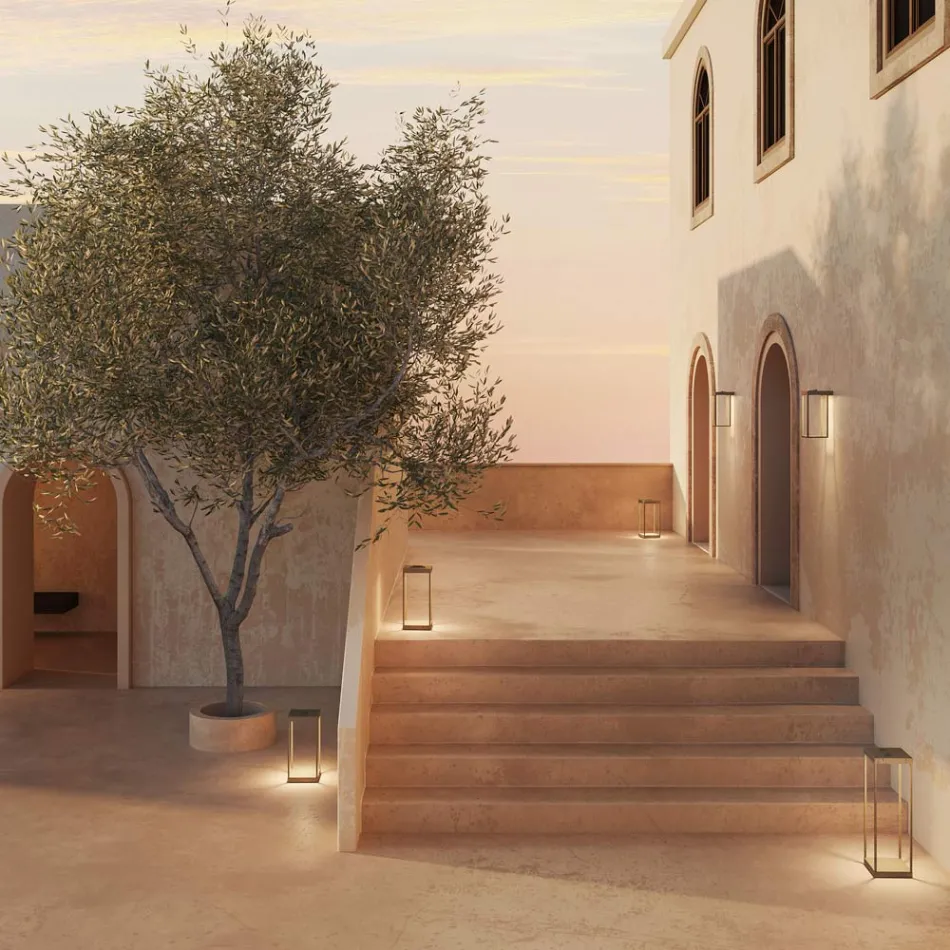 Lanternă de exterior din alamă, fabricată în Italia - însorită Viadurini