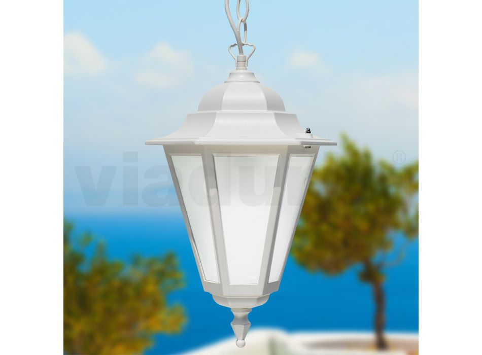 Lanterna de exterior vintage din aluminiu alb Made in Italy - Terella Viadurini
