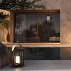 Lanterna de gradina cu lumanare din fier sau alama Il Fanale Viadurini