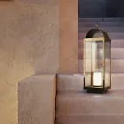 Lanterna de gradina la sol cu lumanare Il Fanale Viadurini