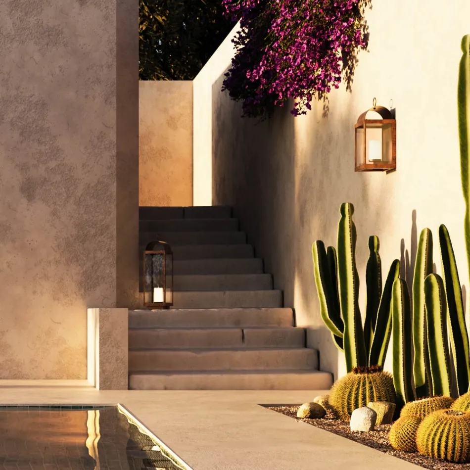 Lanterna de perete exterior din fier sau alamă Il Fanale Viadurini