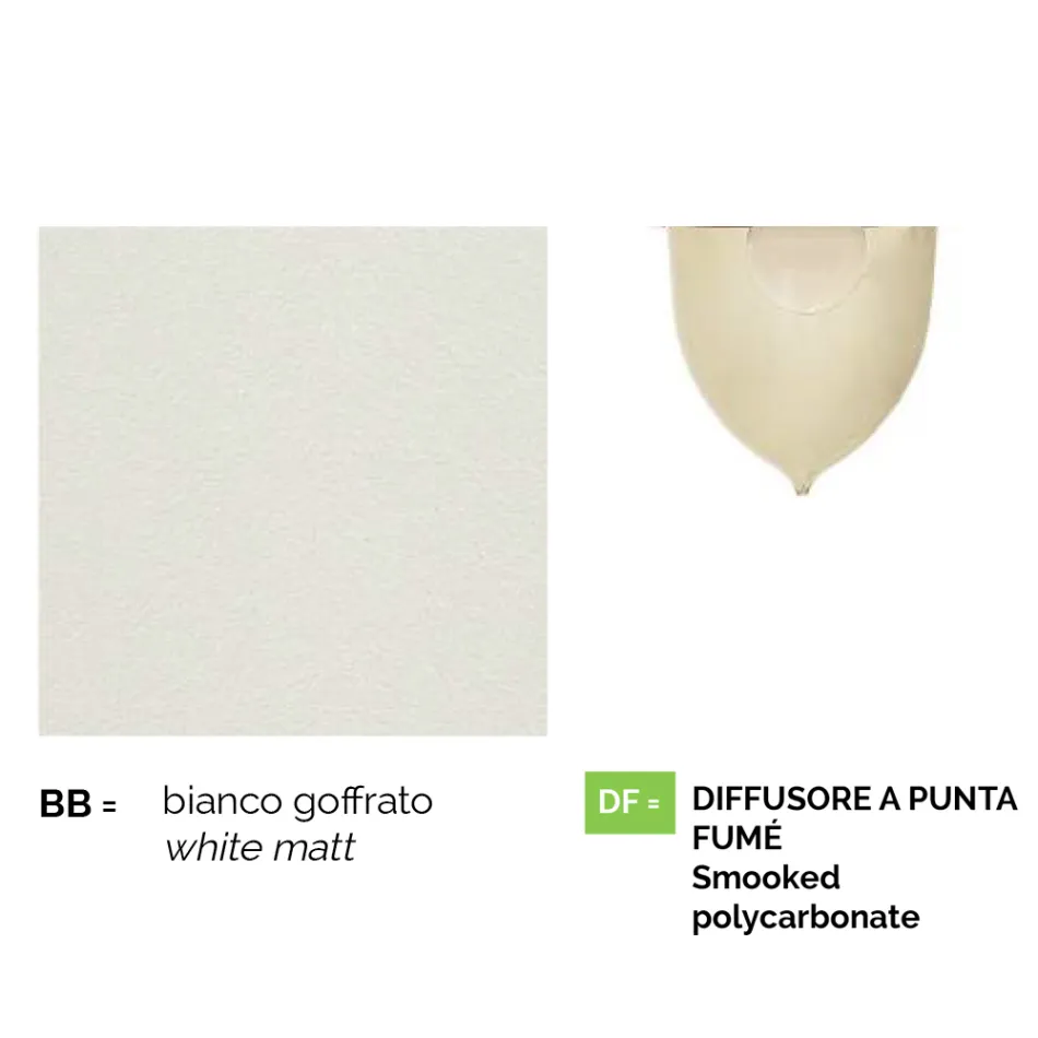 Lanterna de gradina de perete din aluminiu alb fabricata in Italia, Anusca Viadurini