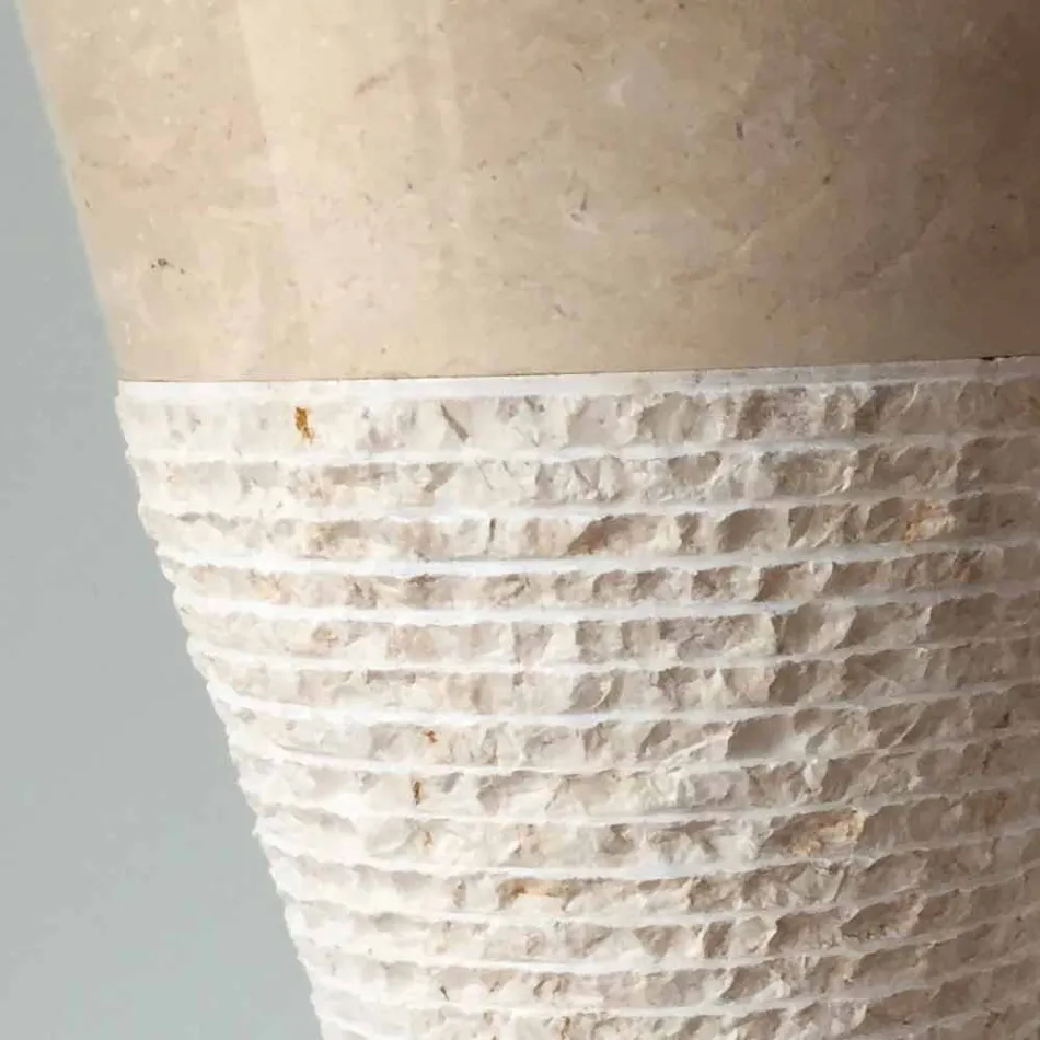 Coloană albă în piatră naturală Iris, piesă unică Viadurini