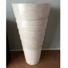 Design baie chiuveta în piatră albă Brent, bucată unică Viadurini