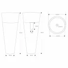 Lavoar coloană de design modern în marmură neagră lucioasă - Merlo Viadurini