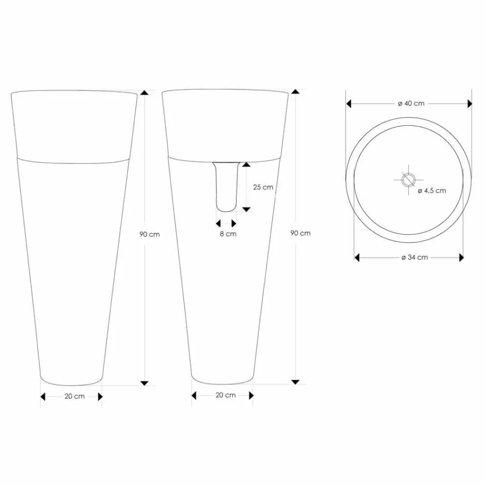 Lavoar coloană de design modern în marmură neagră lucioasă - Merlo Viadurini