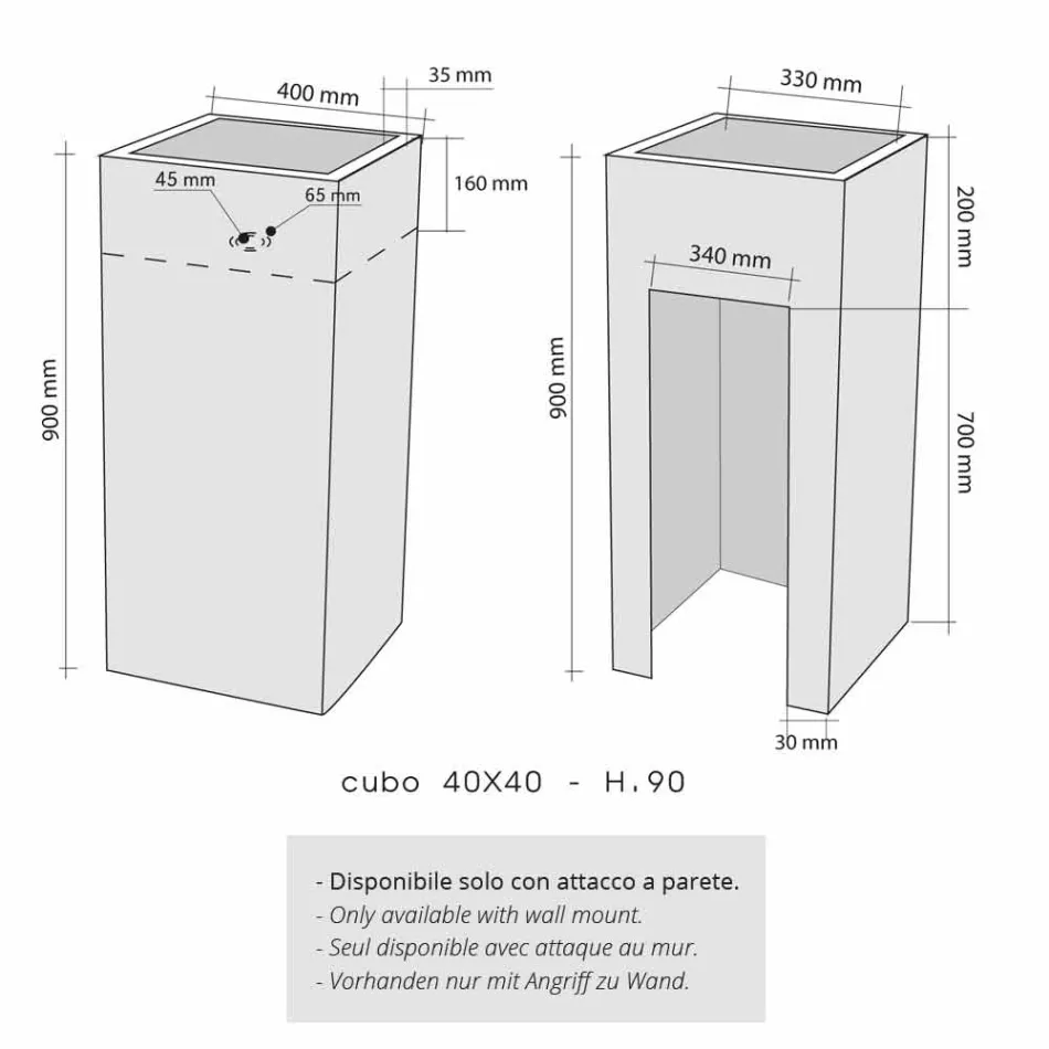 Chiuveta Piatra naturala Coloana Negru Balik Viadurini
