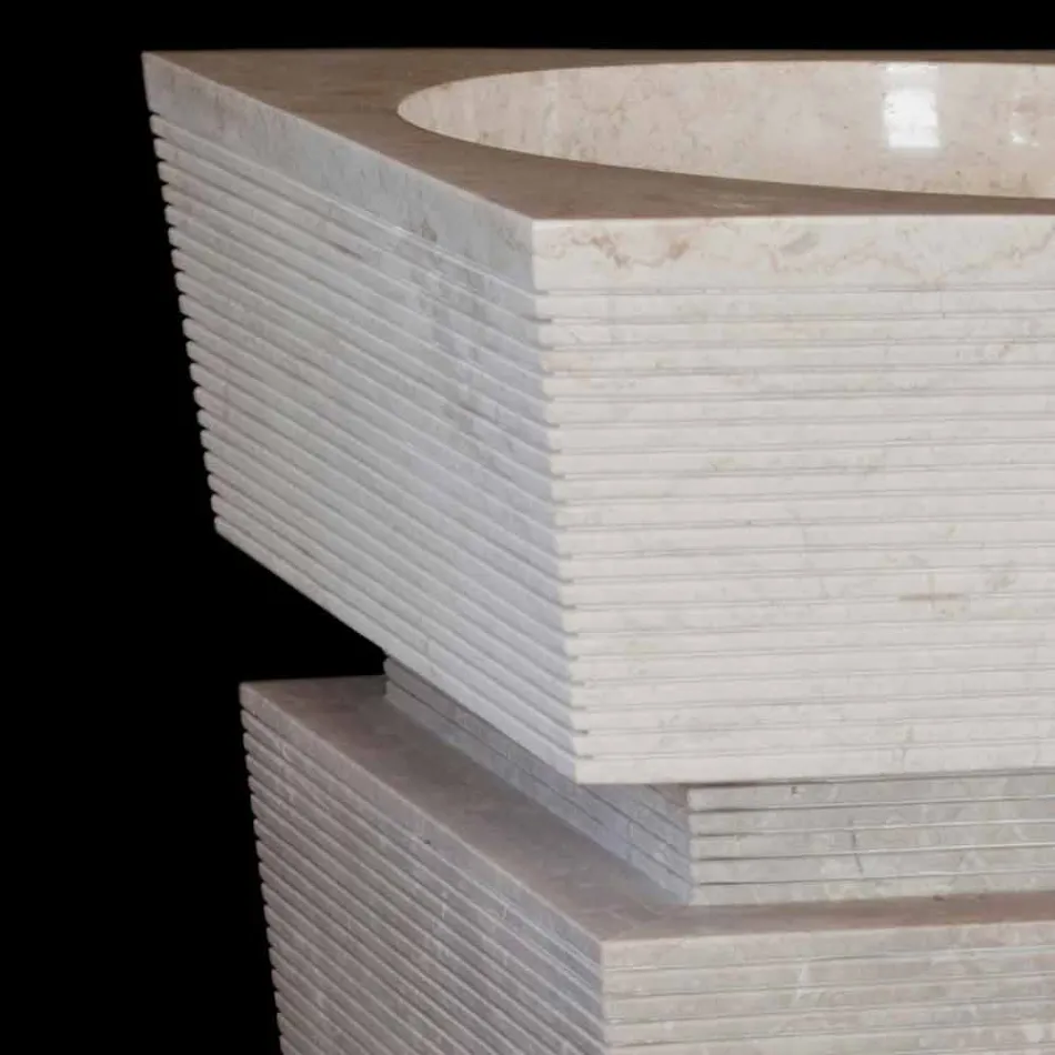 Chiuveta de chiuveta din piatra naturala Alb, manual Viadurini