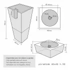 Chiuveta Coloana Piramida Piatra naturala negru Nias Viadurini