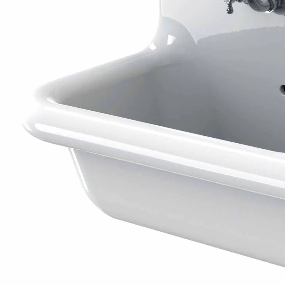 Lavoar dublu perete bazin în alb modern, Andy ceramice Viadurini