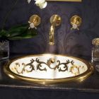 Built-in lavoar decorate în argila de foc și aur făcut în Italia, Otis Viadurini