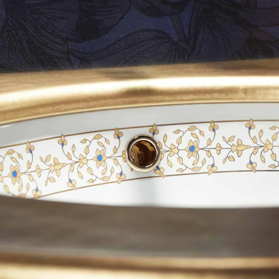 Design baroc construit în chiuvetă în lut de foc făcut în Italia, Aegean Viadurini