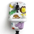 Lavoar de ceramică cu design modern, modelat, cu perete 26 cm - Iordania Viadurini