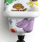 Lavoar de ceramică cu design modern, modelat, cu perete 26 cm - Iordania Viadurini