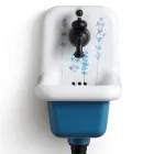 Lavoar de ceramică cu design modern, modelat, cu perete 26 cm - Iordania Viadurini