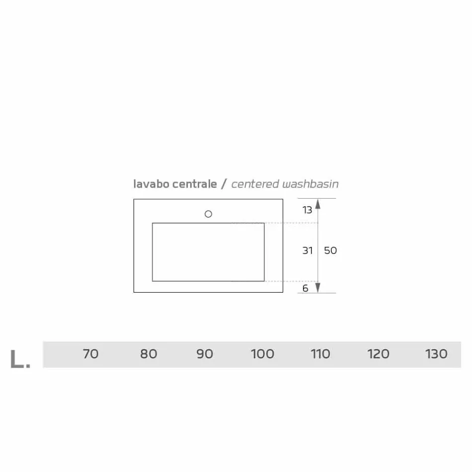 Modernă chiuvetă de suspensie din Luxolid din Italia, Ruffano Viadurini