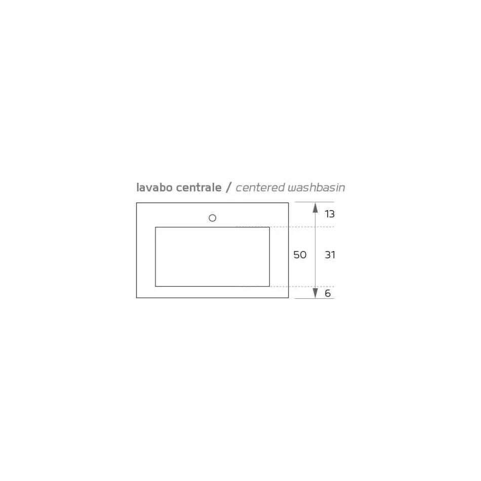 Chiuvetă modernă de suspensie din Texolid produsă în Italia, Rufina Viadurini