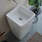 Lavoar pătrat ceramic independent cu design modern - Papavero Viadurini