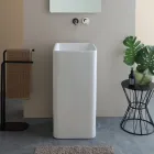 Lavoar pătrat ceramic independent cu design modern - Papavero Viadurini