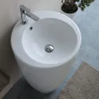 Chiuvetă rotundă ceramică independentă cu design modern - Papavero Viadurini