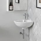 Chiuvetă de colț din ceramică albă cu un design modern și elegant - Silica Viadurini