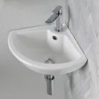 Chiuvetă de colț din ceramică albă cu un design modern și elegant - Silica Viadurini