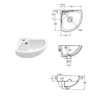 Chiuvetă de colț din ceramică albă cu un design modern și elegant - Silica Viadurini