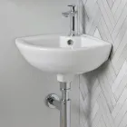 Chiuvetă de colț din ceramică albă cu un design modern și elegant - Silica Viadurini