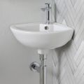 Chiuvetă de colț cu o singură gaură din ceramică albă, design clasic - Silica