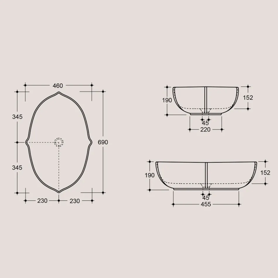 Chiuvetă de baie din ceramică lucioasă, fabricată în Italia - Oscar Viadurini