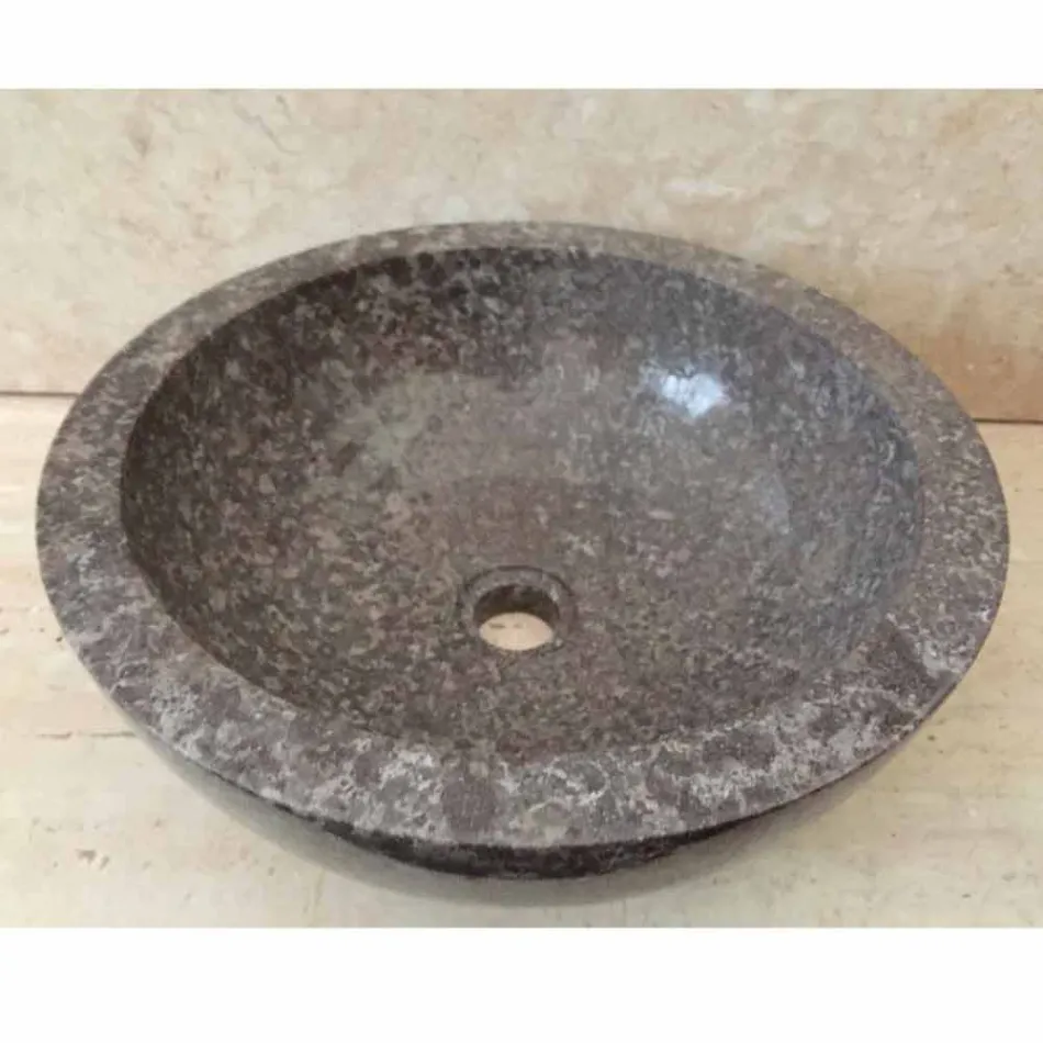 Levi chiuvetă din piatră naturală de culoare gri, design modern Viadurini