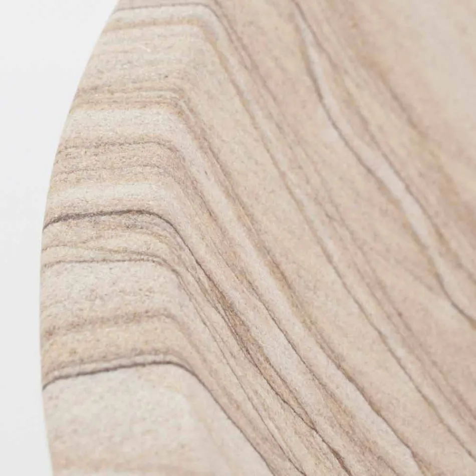 Lavoar de baie pe blat în formă de piatră rotundă cu nisip - Cerasolo Viadurini