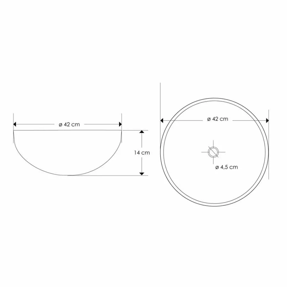 Lavoar de baie pe blat în formă de piatră rotundă cu nisip - Cerasolo Viadurini
