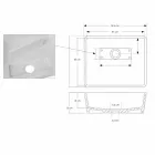 Chiuvetă de baie cu suprafață solidă, alb, cu scurgere ascunsă - Sider Viadurini