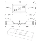 Lavoar de baie pe blat sau pe perete din ceramică Made in Italy - Act Viadurini