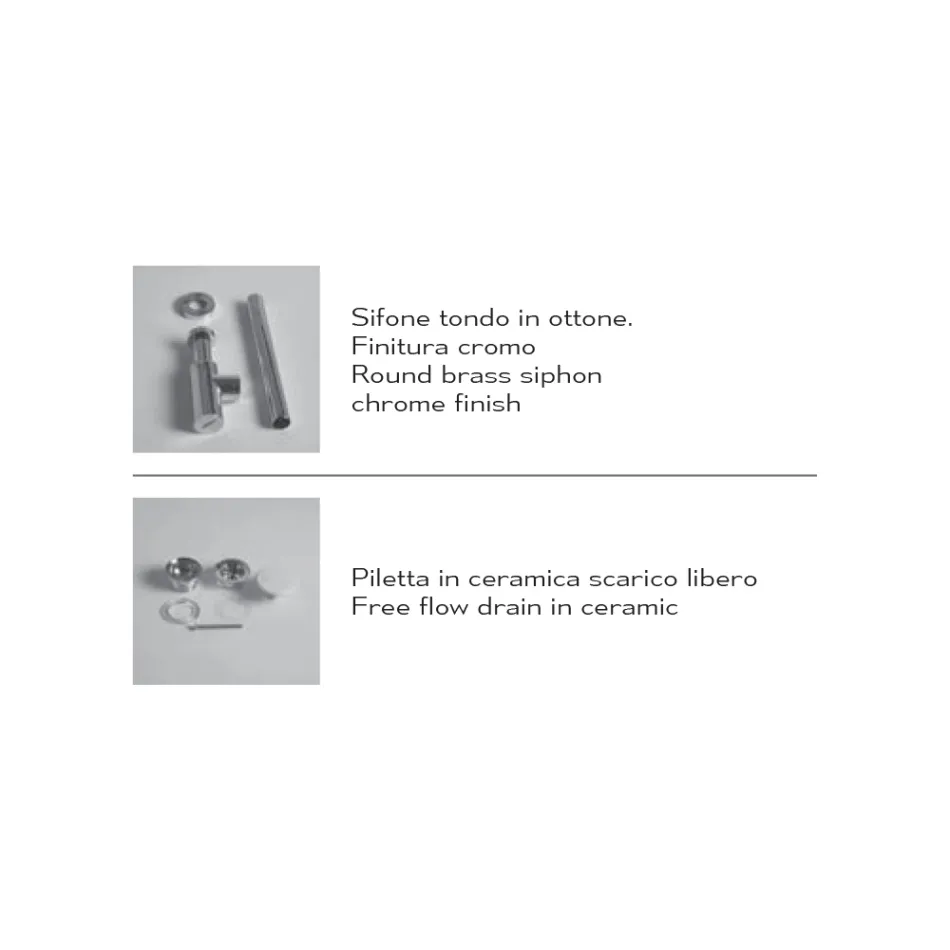 Lavoar de baie pe blat sau pe perete din ceramică Made in Italy - Act Viadurini