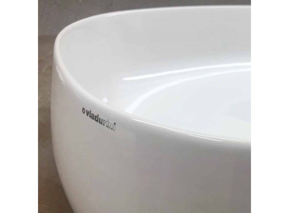 Lavoar de baie cu blat oval în ceramică colorată fabricată în Italia - lanț Viadurini