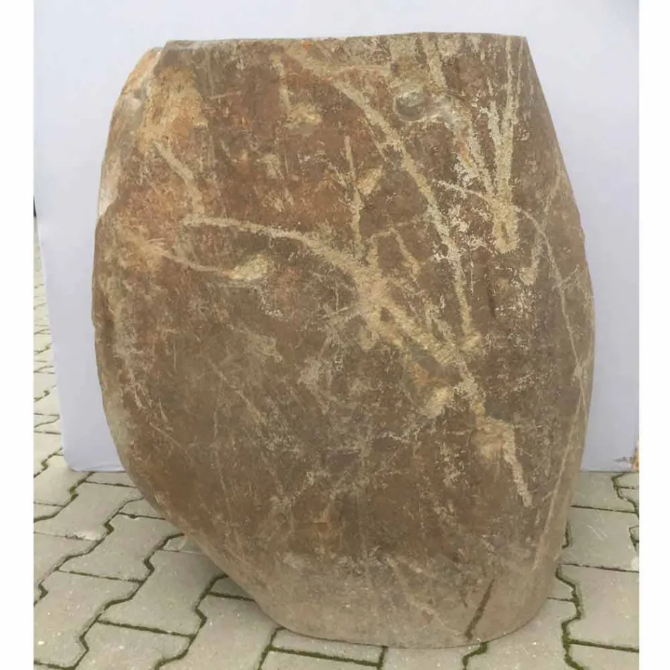 Design baie chiuveta din piatra naturala Marea, piesa unica Viadurini