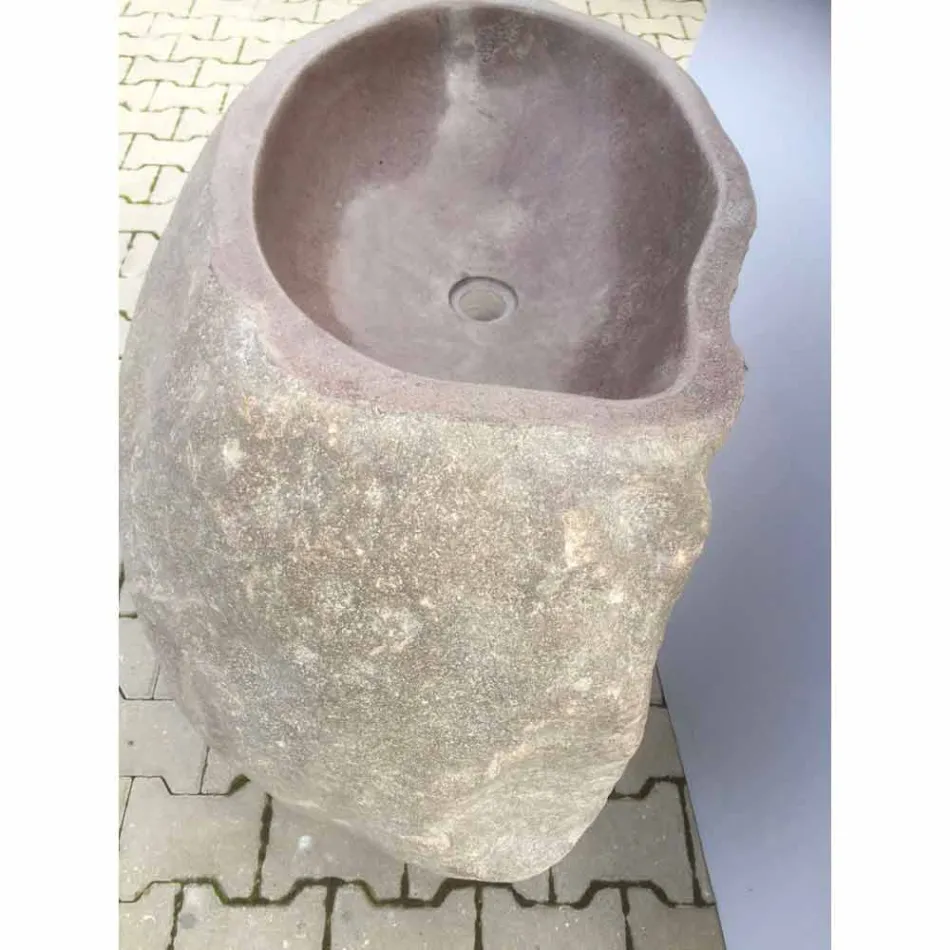 Design baie chiuveta din piatra naturala Marea, piesa unica Viadurini