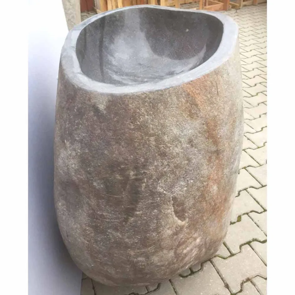 Design baie chiuveta din piatra naturala Marea, piesa unica Viadurini