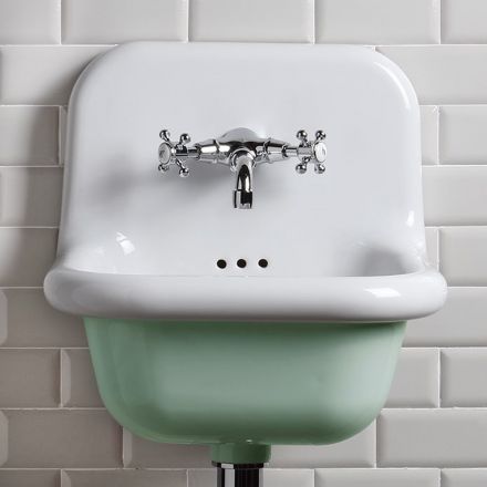 Lavoar de baie independent în ceramică albă și colorată de 42 cm - Meridiano Viadurini