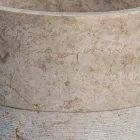 Chiuvetă de baie independentă, cu formă cilindrică de finisaj marmură ivoire - Cremino Viadurini